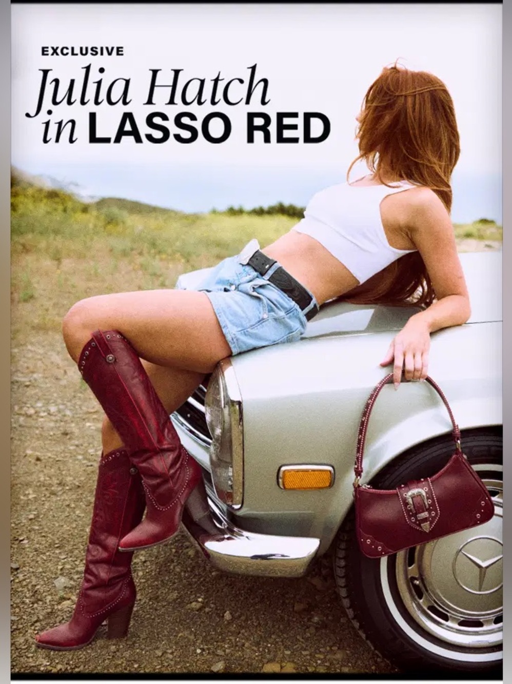 Steve Madden x Julia Hatch Lasso Red Tall Cowboy Boots 10 EUC